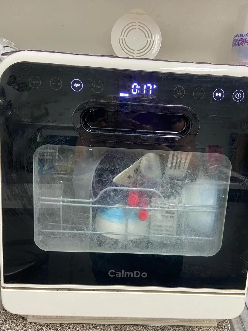 Compact Countertop Dishwasher in Black and White